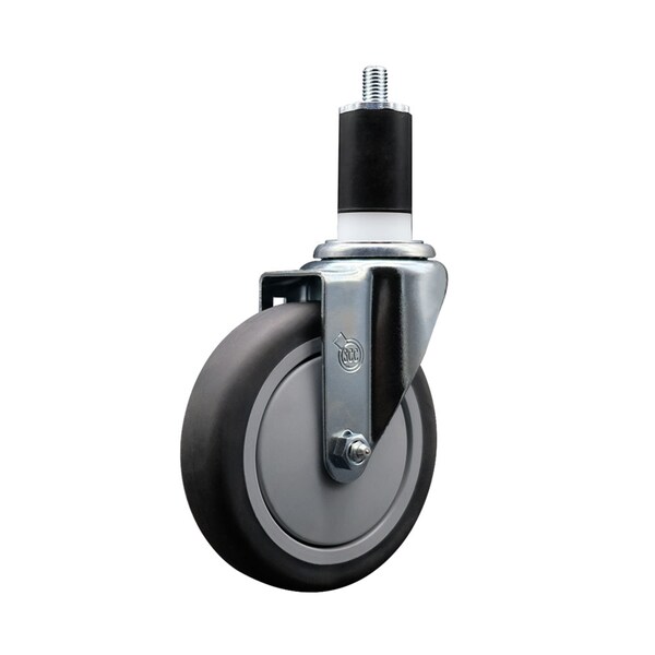 5'' Thermoplastic Rubber Wheel Swivel 1-1/2'' Expanding Stem Caster